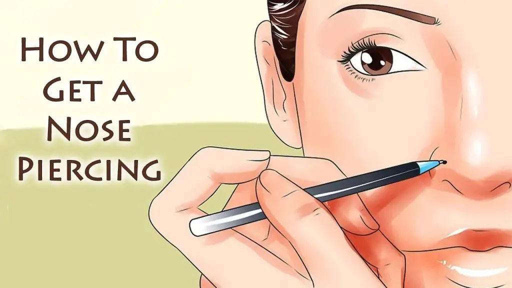 Character demonstrating how to pierce nose
