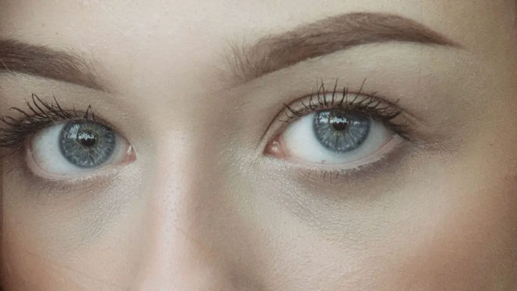 Woman with gray eyes close up